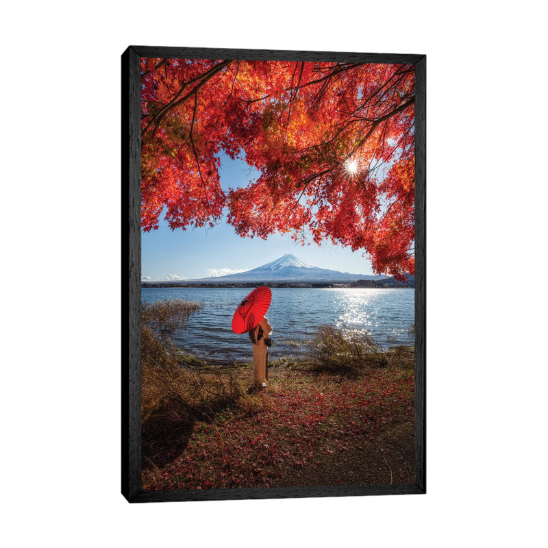 Autumn In Japan XXIX by Daisuke Uematsu - Print on Canvas, Black Framed, 66.04cm H x 45.72cm W x 3.81cm D