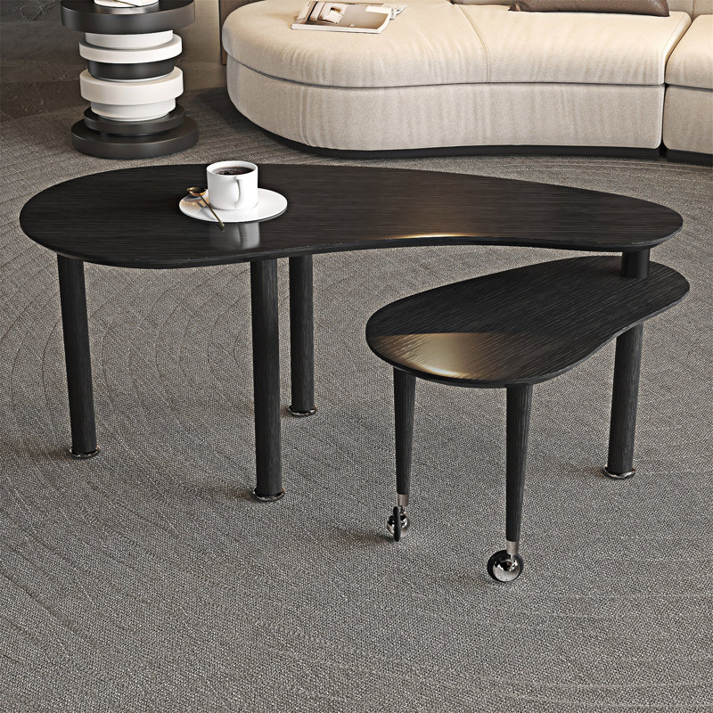 Table basse rotative en bois, Noir