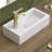 Small Bathroom Sink, 15"X7" Mini Rectangle Wall Mount Vessel Sink For Bathroom Powder Room Cloakroom, Floating Space Saving Design, Easy To Clean White Ceramic Wash Basin (Left Hand)﻿
