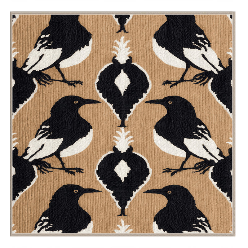  Tapis lavable oiseaux de la pie australienne, Carré 4 pi