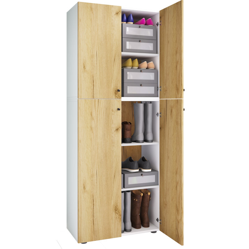 10 Pair Shoe Storage Cabinet, White