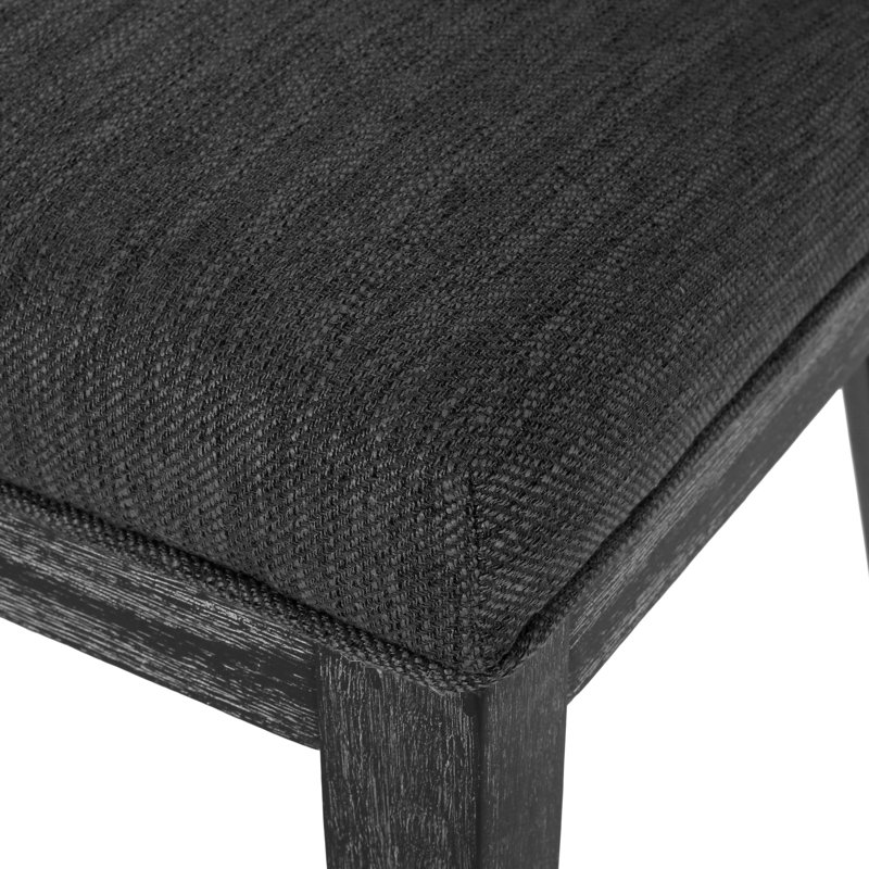 Chaise de salle à manger (ensemble de 2), Gris anthracite, Noir