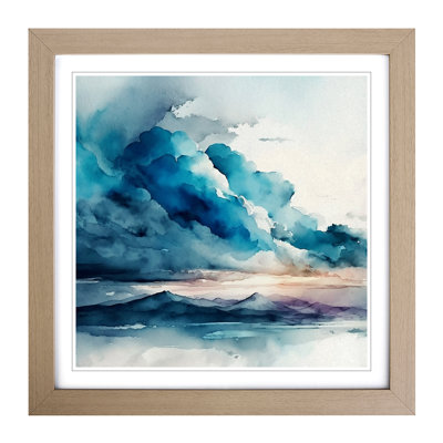 Cloudy Sky Watercolour No.2 - Framed Print