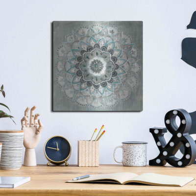 Bungalow rose «Teal Sunburst» par Danhui Nai, art mural en métal