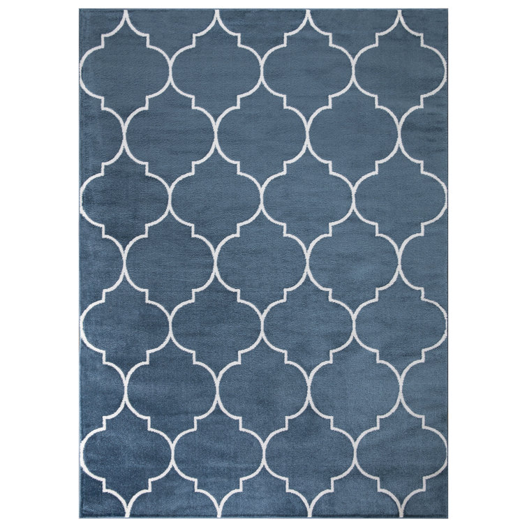 Arianda Morocco Trellis Blue Area Rug