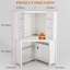 Pentagonal Corner Computer Desk with Charging Station, Adjustable Led Lighting and 9 Layers Open Storage Space-1660949288