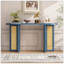 Console d'entrée en rotin de style campagnard, console étroite avec rangement, table de couloir pour le salon, entrée (bleu marine)-136819346
