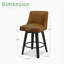 Tabourets de bar modernes pivotants à 360 °, tabourets de comptoir rembourrés avec dossier, chaises d'îlot de cuisine pour la salle à manger, le bar et le comptoir (ensemble de 4)-1991224962-1991224973