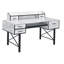 Bureau d'ordinateur 5 tiroirs blanc antique et noir