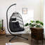 Fauteuil à œufs d'extérieur - Tissu imperméable, support à hauteur réglable, poids de 49,95 lb, pour se détendre dans différents environnements suspendus avec une chaîne de suspension, un coussin lavable, un porche, un jardin,