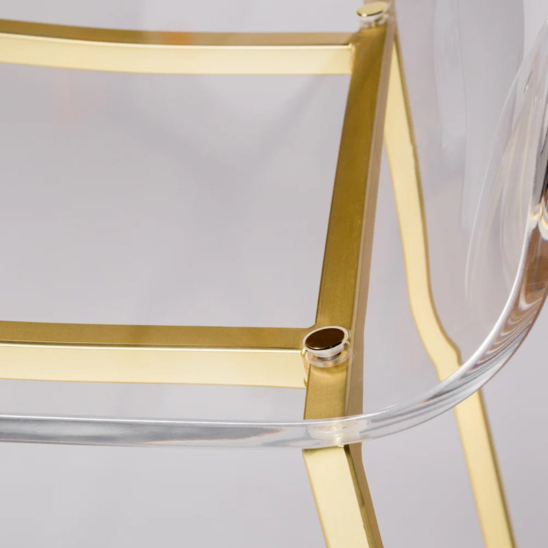 Tabouret transparent doré