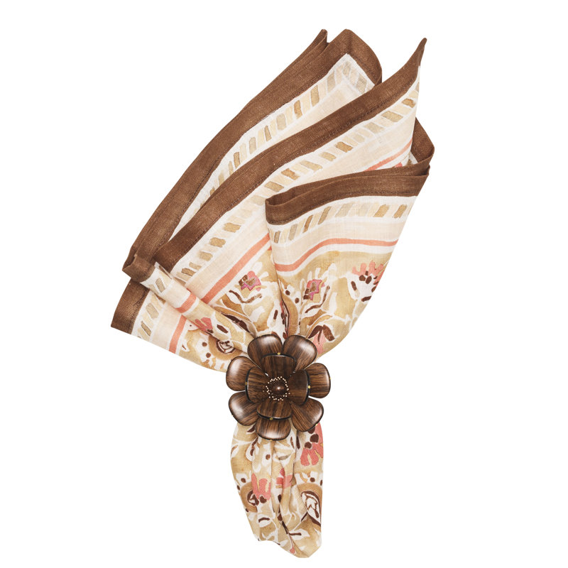 Mira Napkin, Brown/Coral