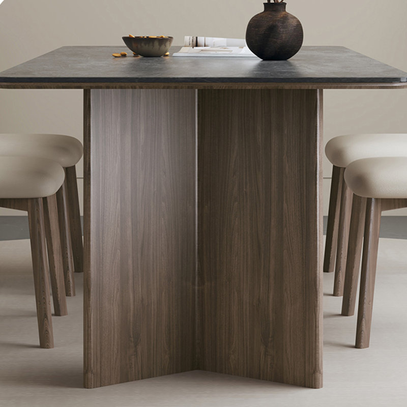 Nordic light luxury rectangular dining table set, 29.5"H x 55.1"L x 31.5"W