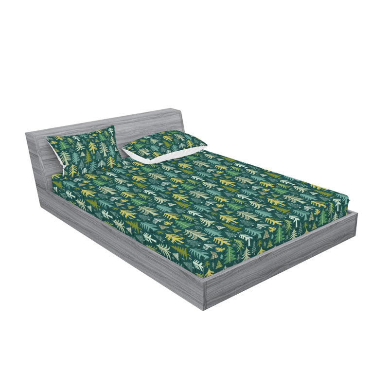 Drap-housse et taie décorative Ambesonne, Ensemble de draps pour grand lit avec 2 taies d'or