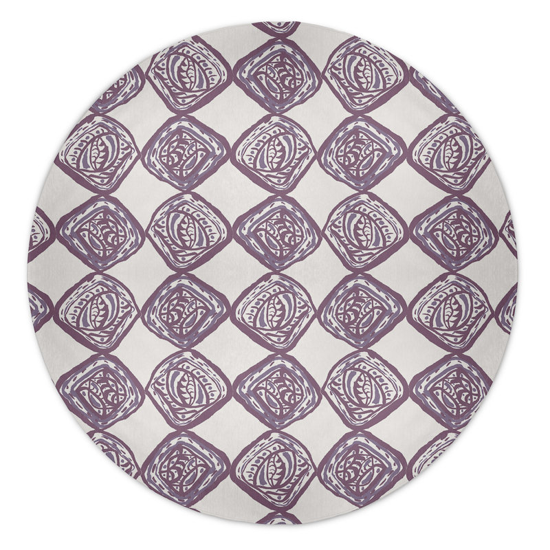 Safari Chenille Geometric Indoor Rug, Round 5'