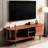 Walnut - Toned 55" Gaming Entertainment Center Tv Stand With Storage And Sliding Door, Contemporary Mid Century For Office Setup Console Compartment Suitable Home-1973299484