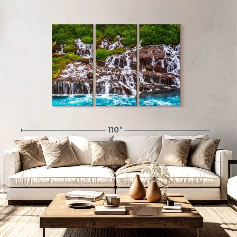 Alvord Hraunfossar Waterfalls, 48" H x 74" W