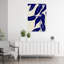 Indigo, feuilles, danse, abstrait, minimaliste, poisson, côtier, nature, art mural-194497740
