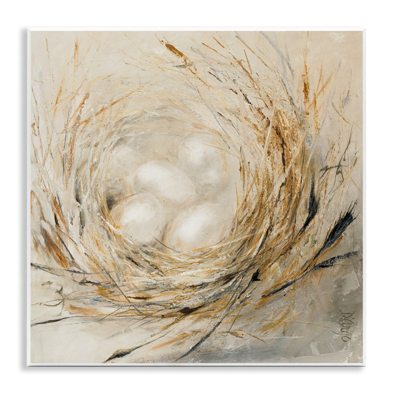 Abstrait bébé oiseau, nid d'œuf, animaux de campagne - peinture
