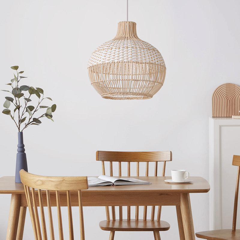 Luminaire suspendu en forme de dôme à 1 lumière Ajshe, H 11,81 po x l 13,77 po x P 13,77 po