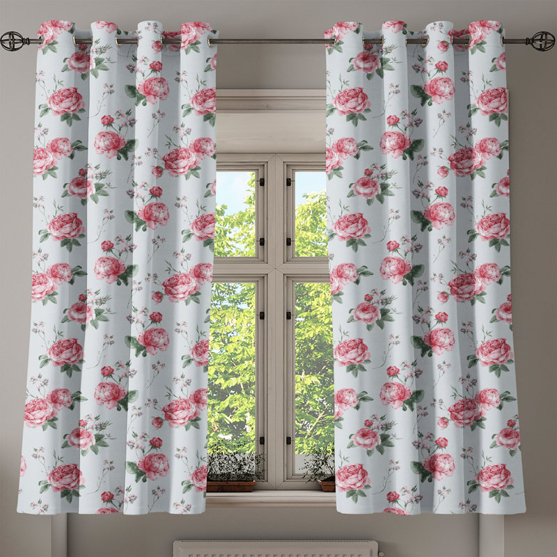 Sateen Semi Sheer Curtain Pair, 50" W x 54" L