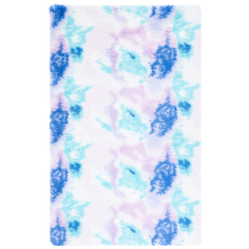 Zelline Shag Performance Abstract Rug, Round 4'