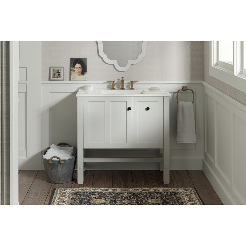 Base de meuble-lavabo 36 po Tresham seulement, Blanc lin