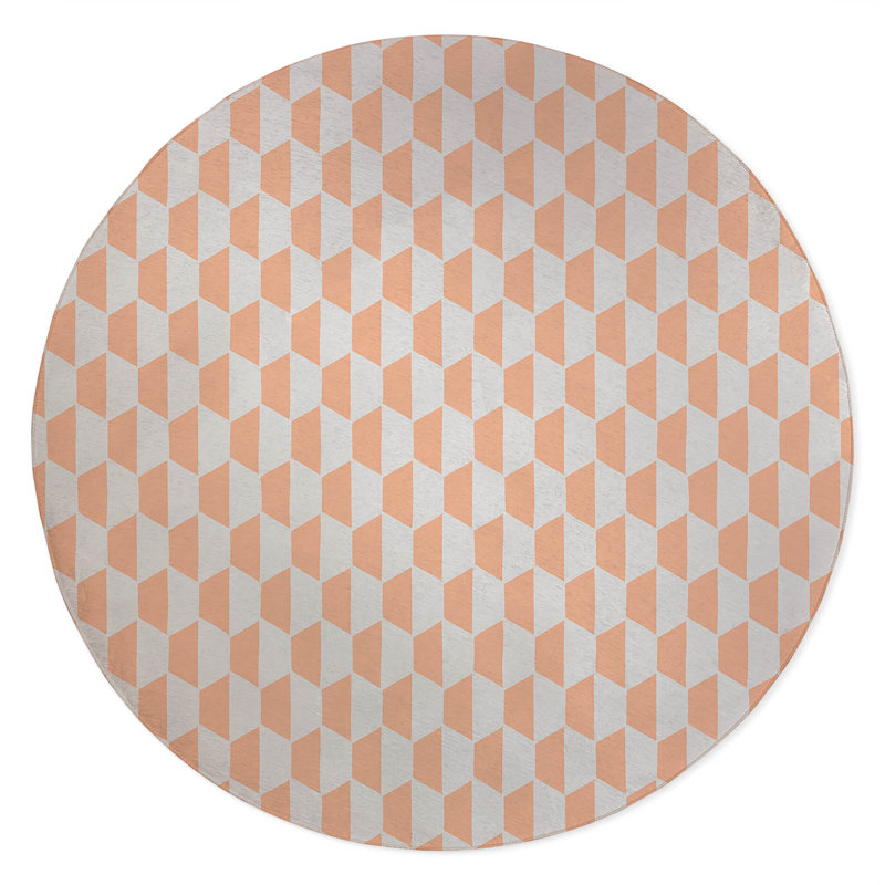 Hex Non-Slip Outdoor Rug, Round 5'