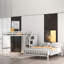 Lit simple mezzanine sur lit double avec escalier, cadre de lit-1556539487