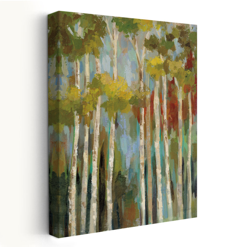 Young Forest II - Bouleau d'automne bleu-brun, H 60 po x l 40 po