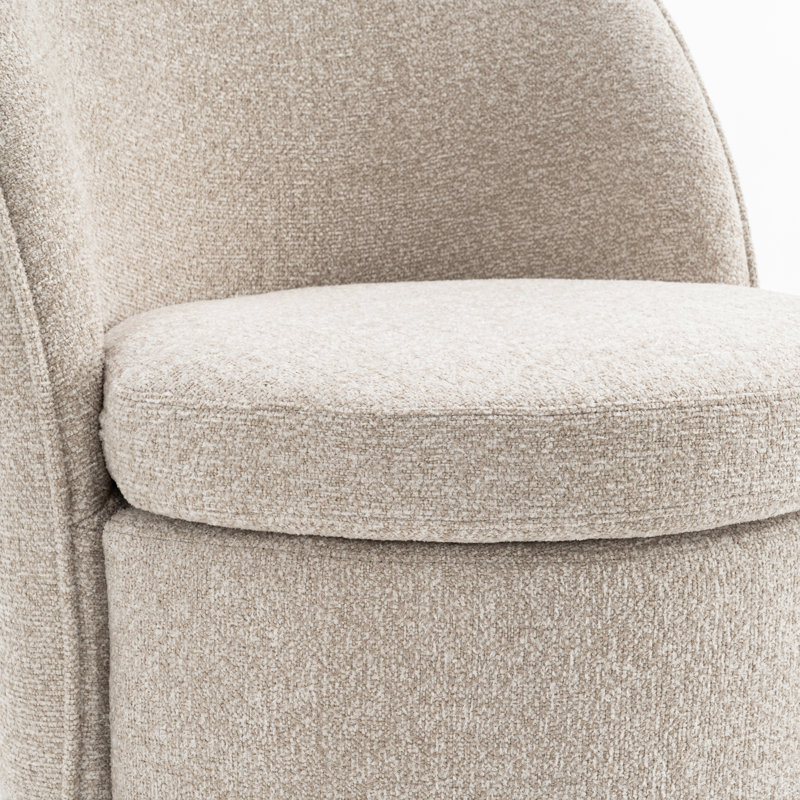 Fauteuil d'appoint rembourré pivotant avec dossier haut, Beige