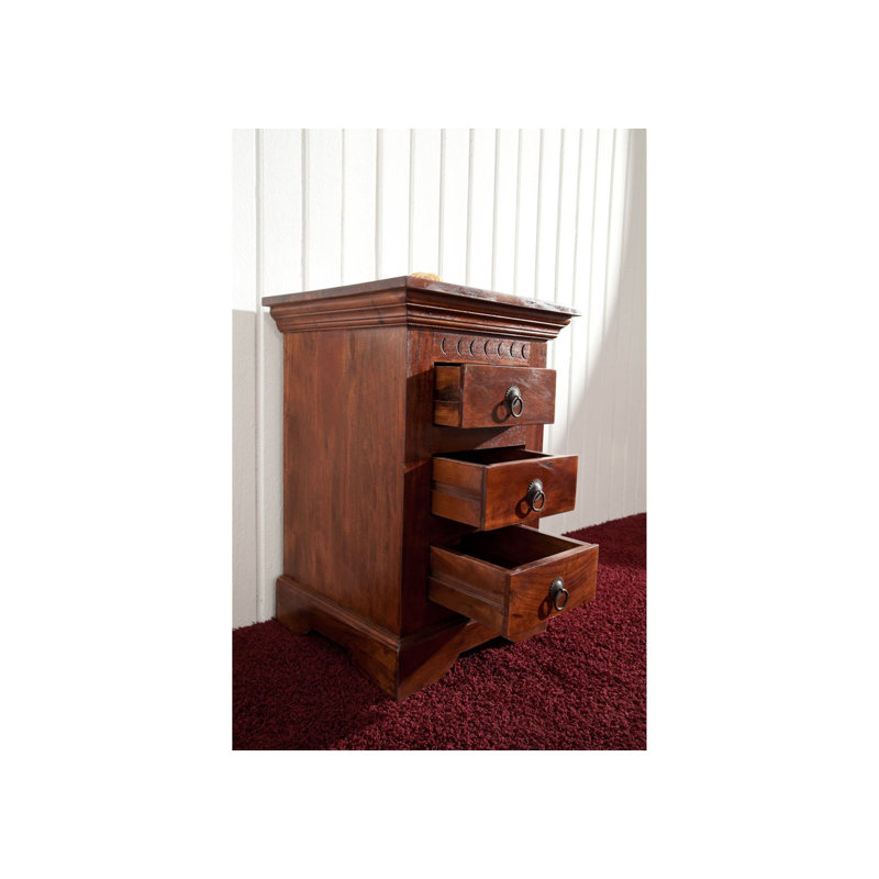 Oxford Solid Wood 40cm W 3 - Drawer Chest of Drawers, Brown