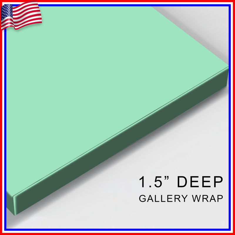 Toile de galerie unie vert menthe unie en plusieurs tailles, 16 po x 20 po