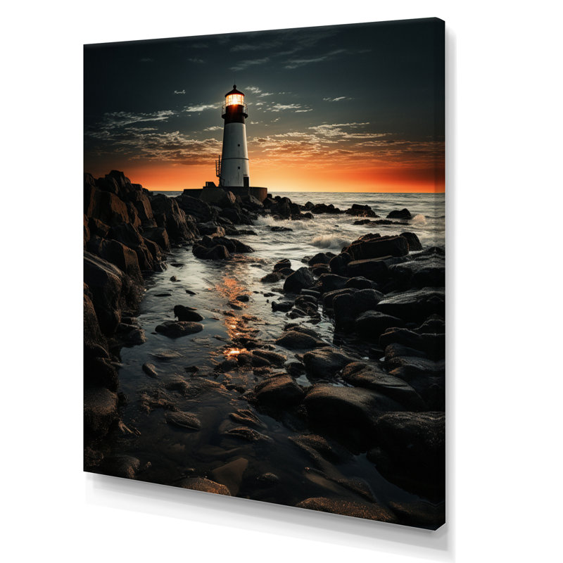 «Beelu Florida Lighthouse At Sunset», reproduction sur toile, H 20 po x l 12 po x P 1 po, Toile tendue