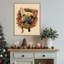 «French Bulldog Cranberry Wreath» par Fab Funky, impression sur toile encadrée