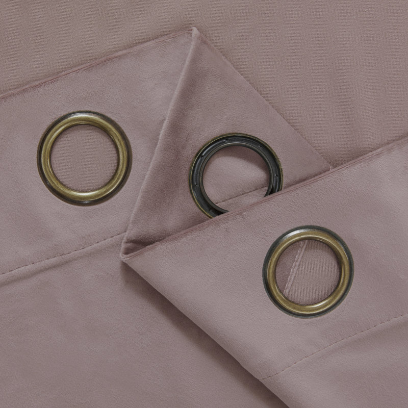 Paire de rideaux obscurcissant en métal de couleur unie avec œillets Deavion, Rose mauve, L 42 po x L 63 po