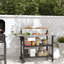 Table de gril d'extérieur, table de préparation pliante extérieure mobile et grille de barbecue portative pour le rangement