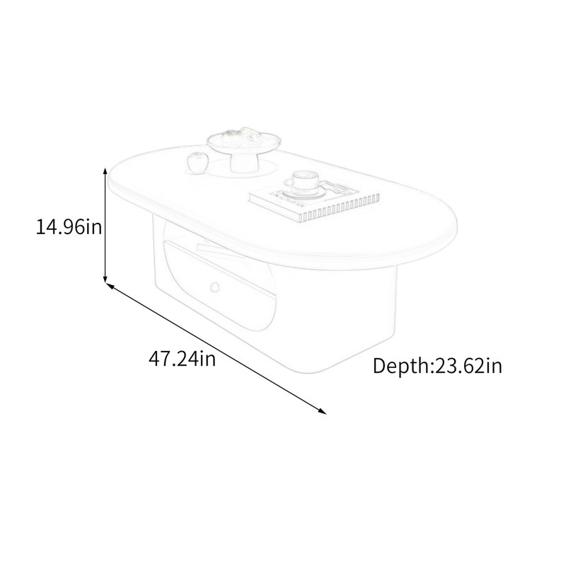 Tibo, 14.96" H x 47.24" L x 23.62" W, White
