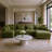 166" Oversized U-Shaped Modular Velvet 4 Seat Sectional Sofa with Ottoman, Olive Green-934581514