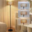 Lampe sur pied en rotin avec deux abat-jours Netin, 3 températures de couleur pour le salon, la chambre à coucher et le bureau