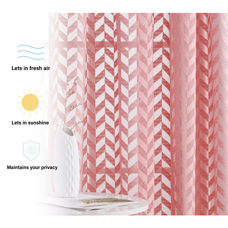 Semi Sheer Liner Pair, Blush Pink, 54" W X 72" L