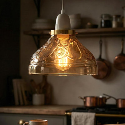 9 cm H Glass Lamp Shade ( Screw On )