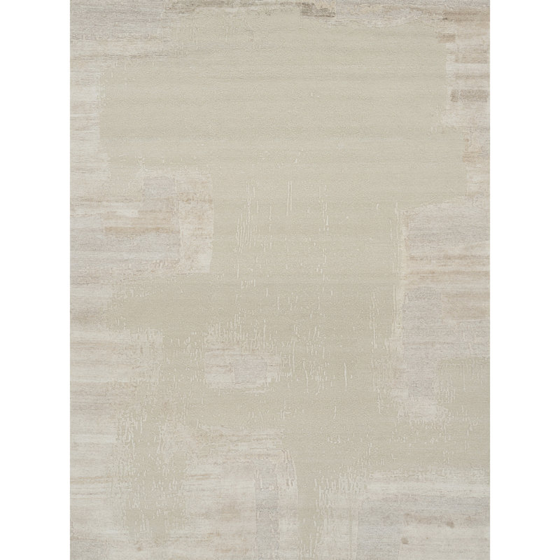 Tapis beige et crème noué à la main de haute qualité, Rectangle 12 pi x 15 pi