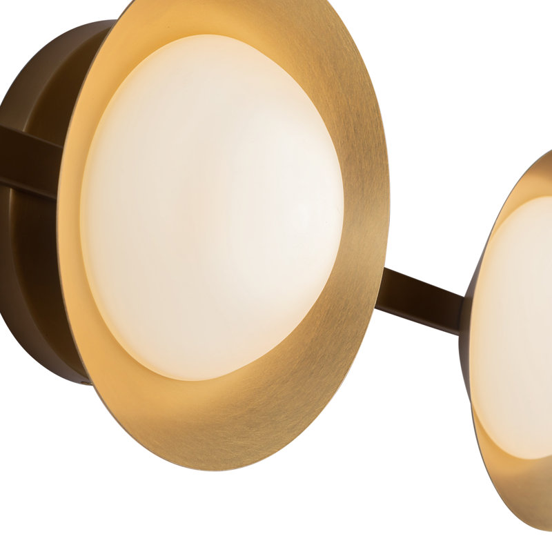 Cleo 23-In Vanity Light, Gold, White/Brushed Gold