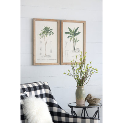 Framed Tree Print Duet, 15.5X23.5", Elevating Interior With Brown-Frame Illustrations And Nature Themes Twosome, Enhancing Decor Multicolor