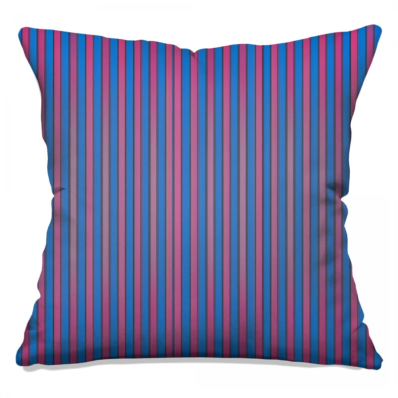 Blue Vertical Stripes Double Sided Throw Pillows, 18 x 18 inches