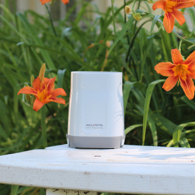 Wireless Black and Gray Digital Rain Gauge with Indoor Display
