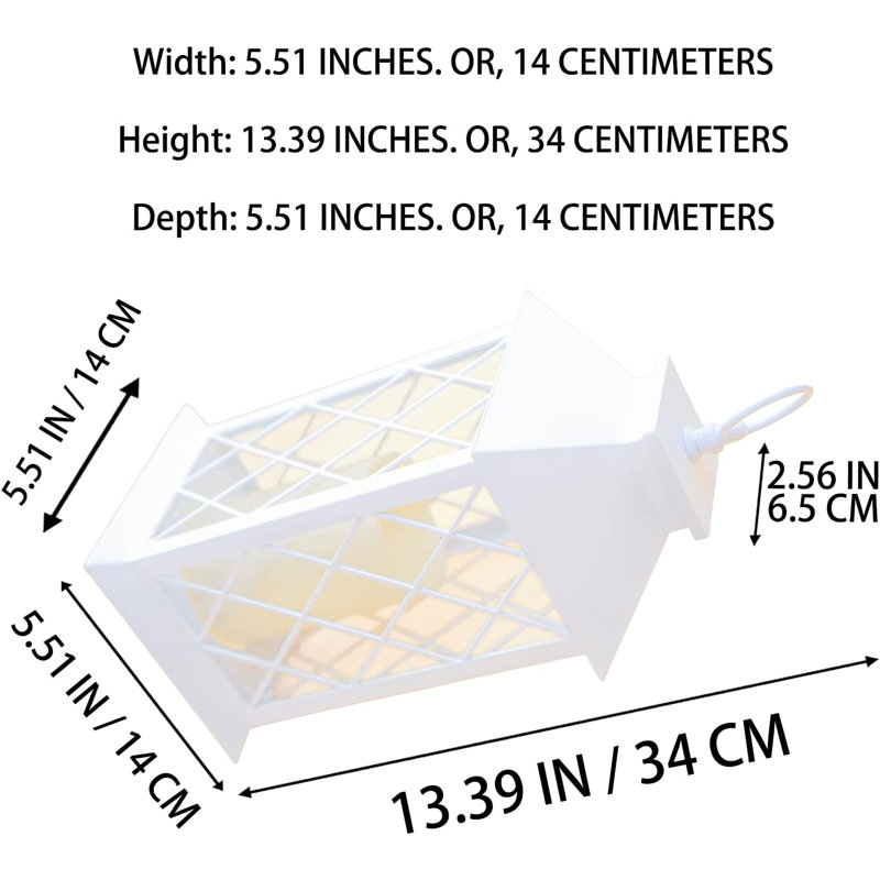 Lanterne H 13,39 po, Blanc