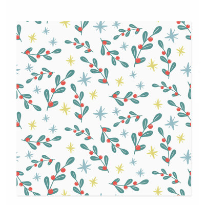 «Holiday Christmas Botanical Plants», reproduction d'art moderne sans cadre