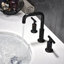 Robinet de salle de bain noir mat à deux poignées avec robinet de contrôle de température précis